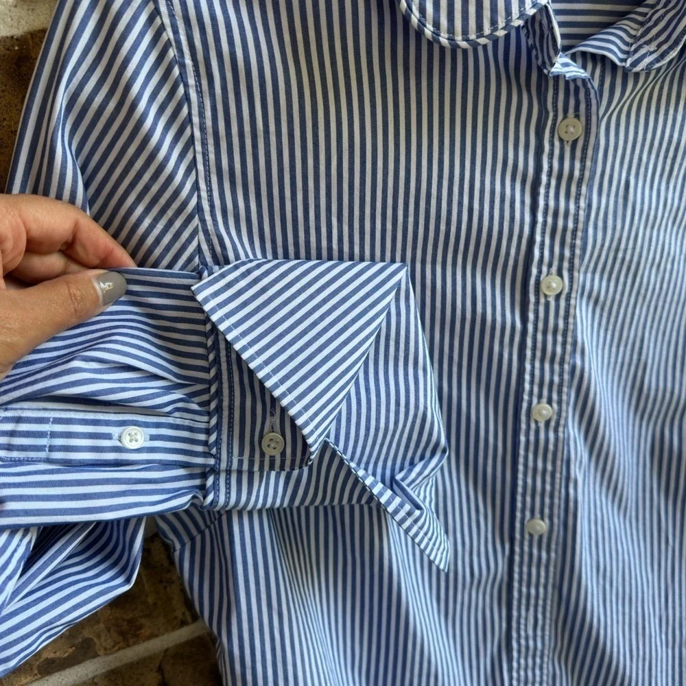 Banana Republic Blue Striped Casual Shirt